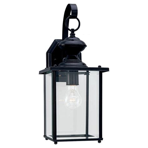 Did you scroll all this way to get facts about outside lantern? Sea Gull Lighting Jamestowne 7 in. W 1-Light Black Outdoor ...