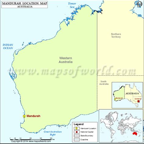 Where Is Mandurah Location Of Mandurah In Australia Map