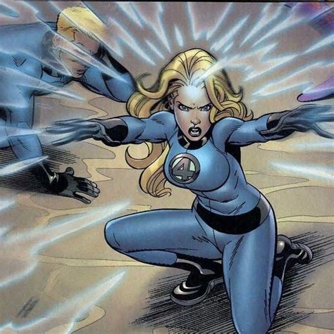 Invisible Woman Sue Storm Shielding Herself And The Human Torch