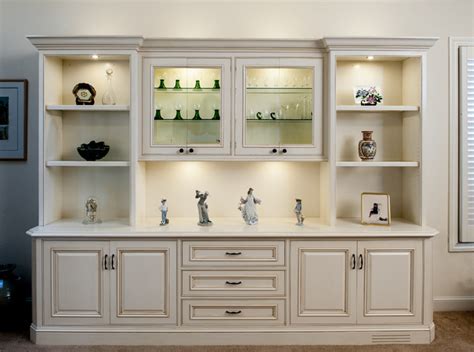 This kitchen was perfectly laid out for look and function. Painted and Glazed Display Cabinet - Traditional - Living ...