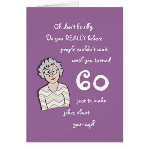 60th Birthday For Her Funny Card Zazzle