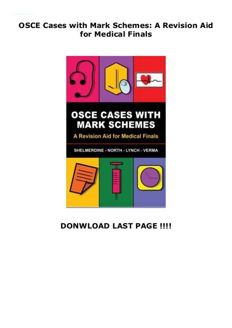 Osce Cases With Mark Schemes A Revision Aid For Medical Finals