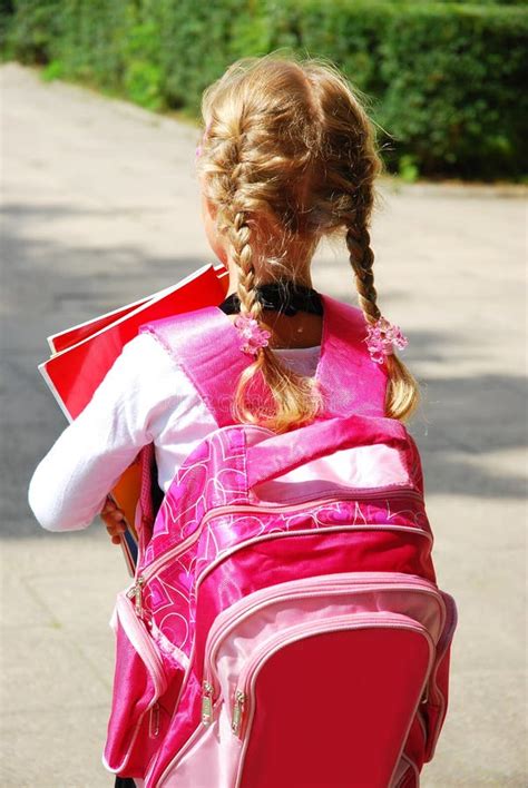 Young Girl Going To School Stock Photo Image Of Girl 15476924