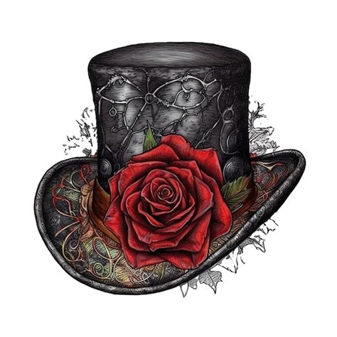 Premium Ai Image Gothic Hat Watercolor Illustration