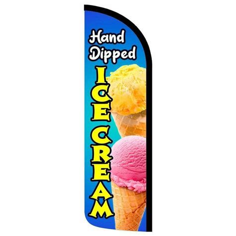 Hand Dipped Ice Cream Feather Swooper Flag In Custom Dips Ice Cream Feather