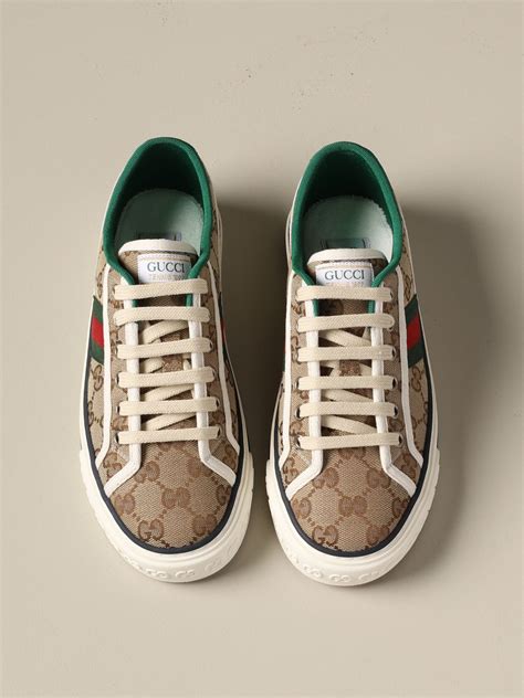 Gucci Tennis 1977 Sneakers With Web Band Sneakers Gucci Women Beige