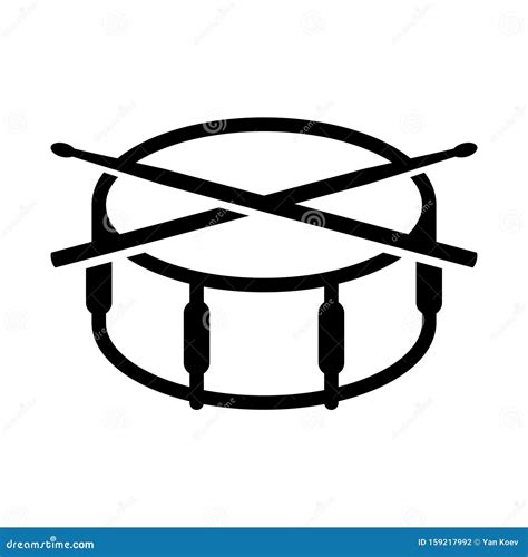 Gekruiste Drumsticks Op Een Grijstrommelpictogram Logo Drumschool