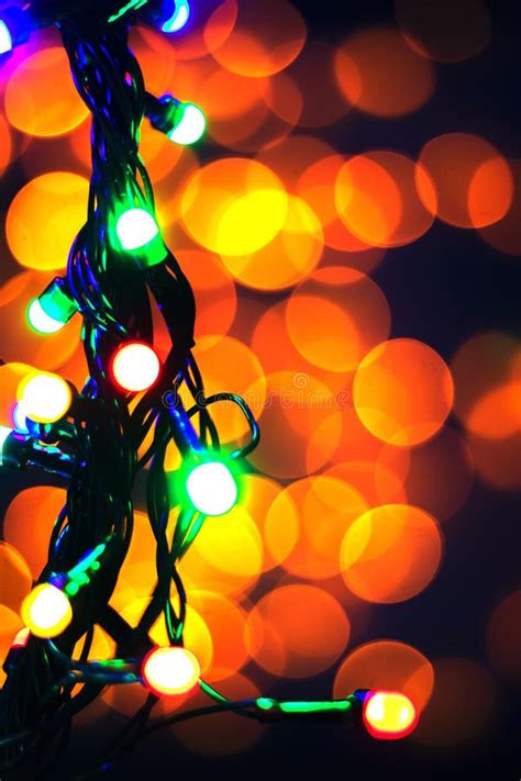 Abstract Background Blurred New Year Lights Garlands Stock Image