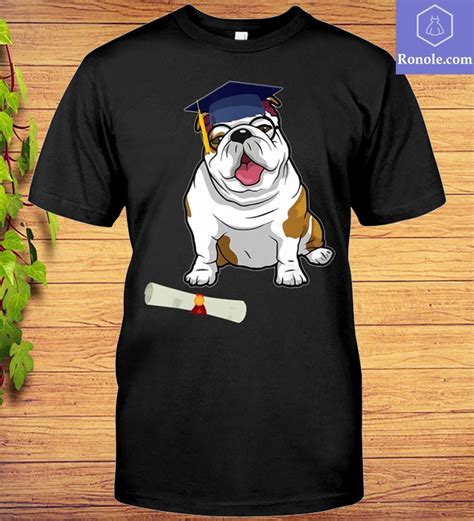 British Bulldog With Graduation Cap Graduat Unisex Tshirt