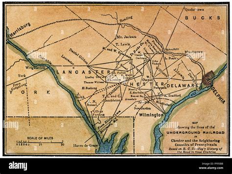 Underground Railroad Map Nnineteenth Century Map Showing The Lines Of