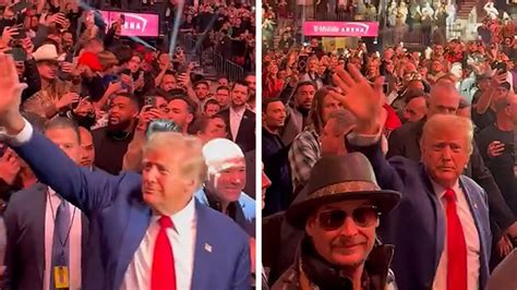 Donald Trump Sits Octagonside W/ Kid Rock At UFC 296 In Las Vegas