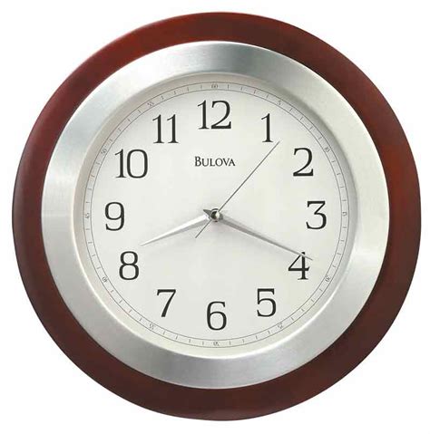 Bulova C4228 Reedham Walnut Contemporary Clock The Clock Depot