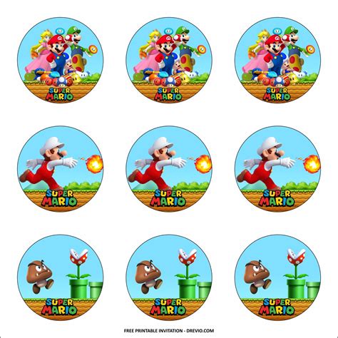 Free Printable Super Mario Themed Birthday Party Kits Template