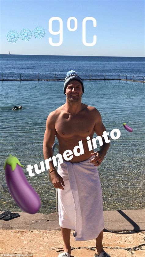 Shirtless Beau Ryan Pokes Fun At His Manhood During Chilly Winter Dip