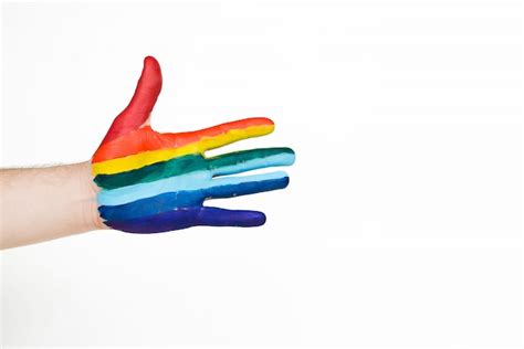 Premium Photo Hand Painted As A Rainbow Flag Lgbtq Concept Hand
