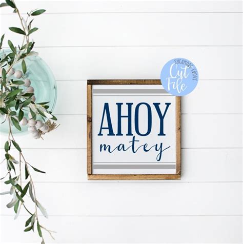 Ahoy Matey Svg Coastal Nautical Digital Cut File Etsy