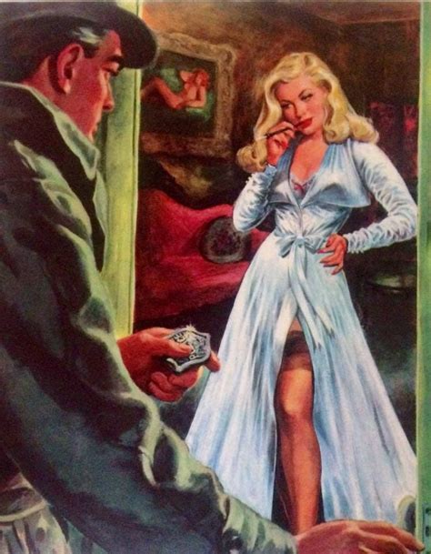Sale ORIGINAL Painting 20x24 Canvas Police DETECTIVE And Pin Up Pulp