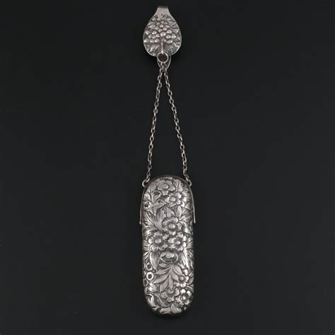 Sterling Silver Repoussé Chatelaine Glasses Case Early 20th Century Ebth