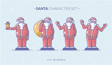 santa character set vector download