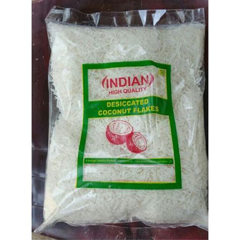 Indian Bakery White Dried Coconut Flakes Packaging Size 500gm