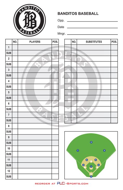 Personalized Baseball And Softball Lineup Cards Personalized Lineup Cards