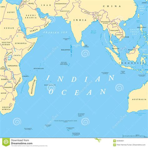 Esta entrada sobre oceano índico ha sido publicada bajo los términos de la licencia creative commons 3.0 (cc by 3.0). Mapa Político Del Océano Índico Ilustración del Vector ...