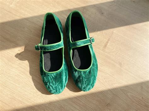 Green Velvet Mary Jane Shoes Women S Mary Janes Etsy