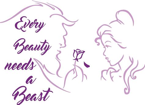 Every Beauty Is A Beast Quote Rose Love Story Bedroom Picture Art Mural