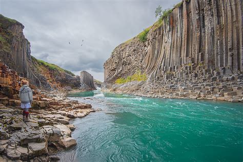 Stuðlagil Or Studlagil Basalt Column Canyon In Jökla River