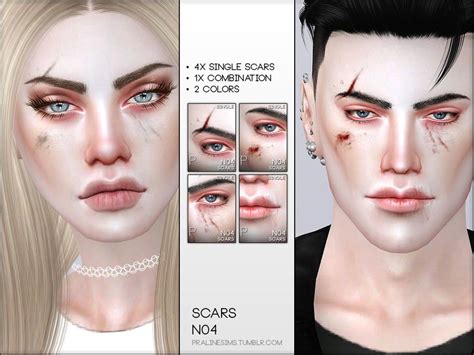 Pralinesims Face Scars N04 Sims 4 Cas Sims Cc Joker Makeup