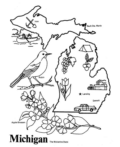 Free Printable Michigan Coloring Pages Danieltefernandez