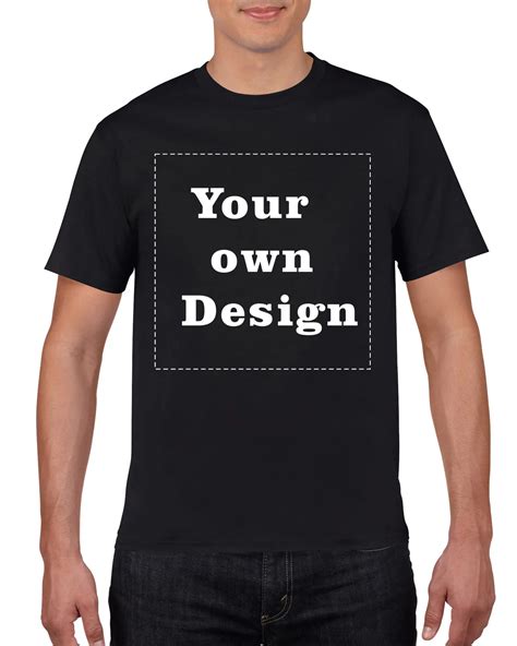 Customized Black Mens T Shirt Print Your Own Design High Quality Fast