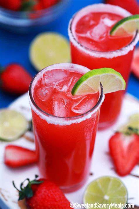 Strawberry Margarita Drink Recipe Easy And Homemade Video Sweet And