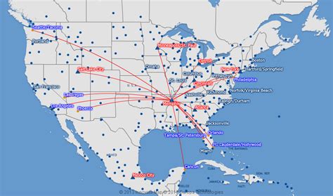 Delta Air Lines Route Map North America From Memphis
