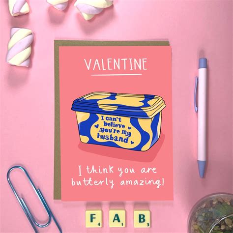Funny Valentines Day Card Utterly Butterly Valentine Card Orignal