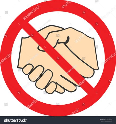 No Handshakes Do Not Handshake Prohibition Vetor Stock Livre De
