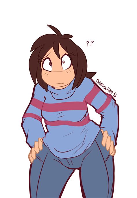 A Confused Frisk Wearing Pants X