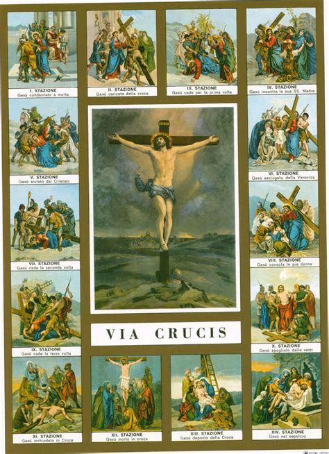 Stations Of The Cross Crucifix Via Cruis Picture Catholic Art Etsy Catholic Print Stations