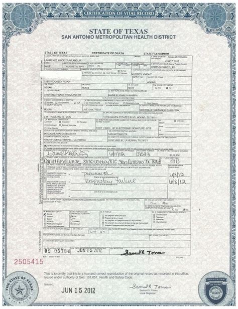 birth certificate dallas texas 254