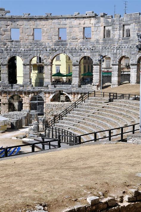 Roman Amphitheater Colosseum In Pula Croatia Stock Photo Image Of