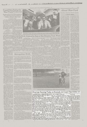 Hearings Opening Today On Kennedy Jet Crash That Killed 113 The New York Times