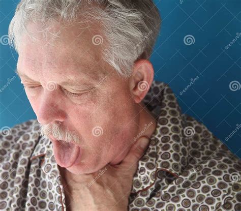 Ill Senior Man Coughing Stock Image Image Of Face Sick 24204851