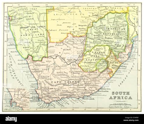 1899 Map Of South Africa Comp By Irvine Stock Photo Alamy