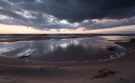 Sunset Over The Baltic Sea Stock Photo Image Of Seascape 94405598
