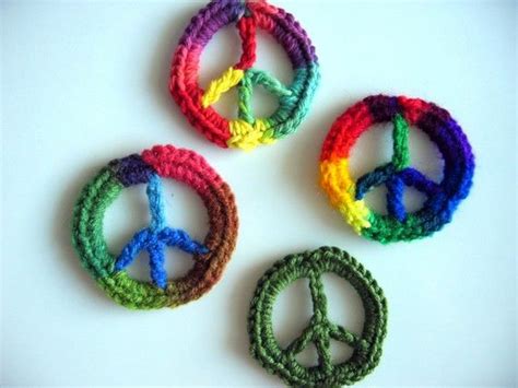 Peace Sign Applique Crochet Things Knit Crochet Crochet Jewelry