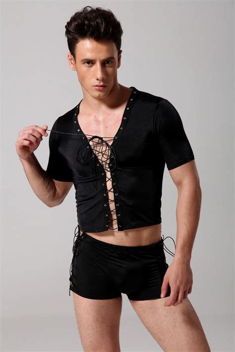 Wholesale Best Quality Product Type Mens Sexy Lingerie Sets Black