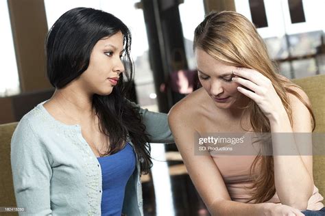 Woman Comforting Depressed Friend High Res Stock Photo Getty Images