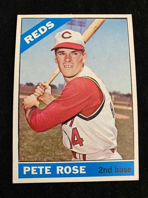 Lot Exmt 1966 Topps Pete Rose 30 Baseball Card Cincinnati Reds