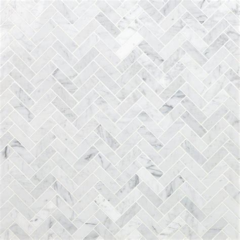 Ivy Hill Tile White Carrara Herringbone 12 In X 12 In 10mm Polished