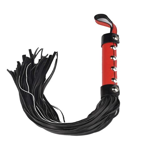 Erotic Toys Sexy Whip Black Lash Red Handle For Adult Game Pu Leather